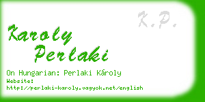 karoly perlaki business card