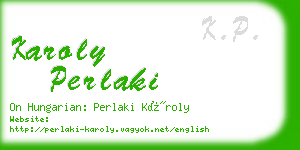 karoly perlaki business card